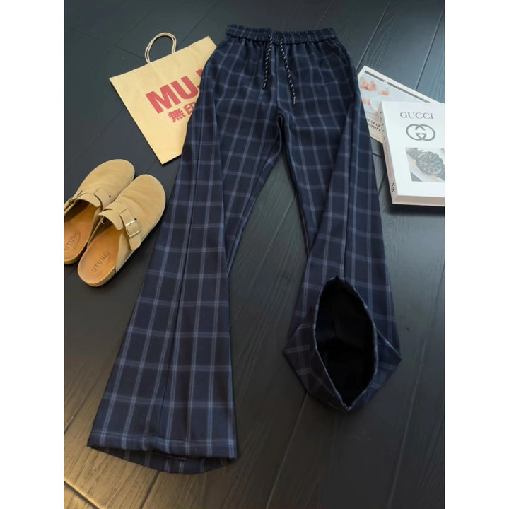 Damen Modische Karohose Drune