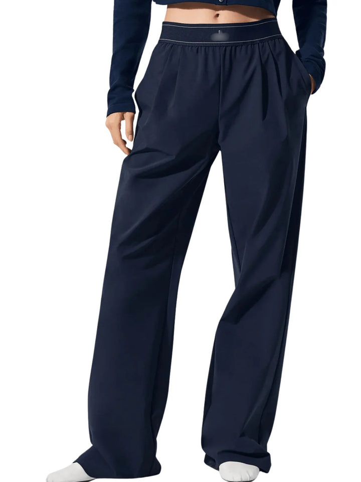 Damen Elegante Hochtaillierte Palazzo-Hosen