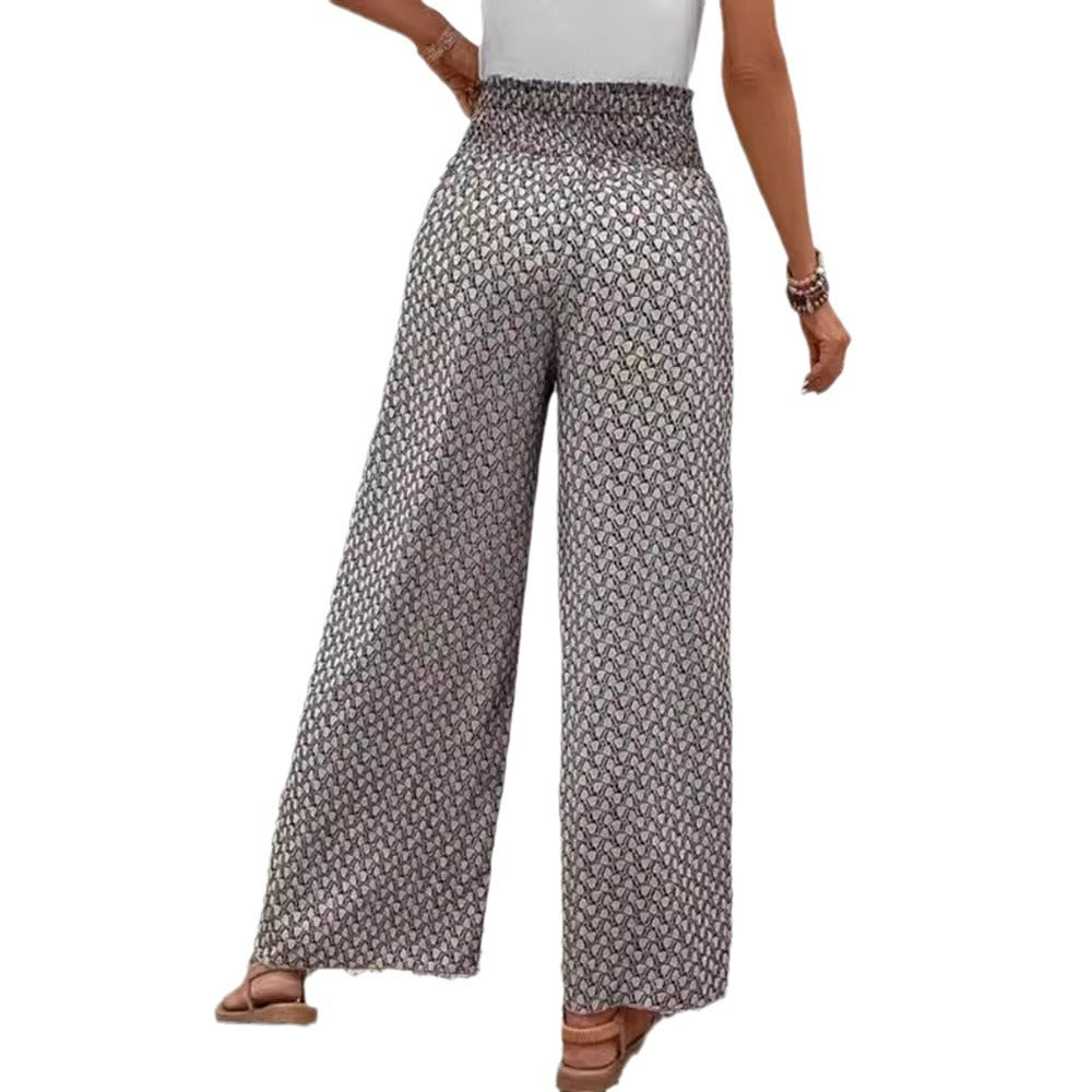 Damen Weite Palazzo-Hose mit bindbarem Bund Drune