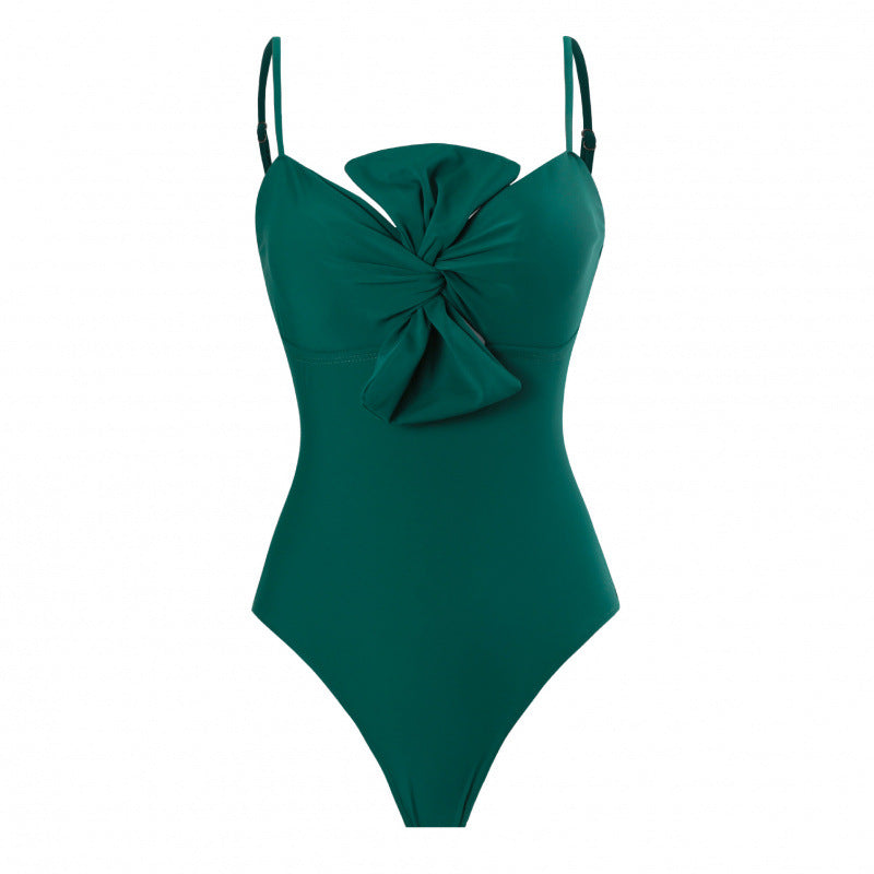 Damen Einteiler Badeanzug mit verstellbaren Trägern und eleganter Raffung Drune