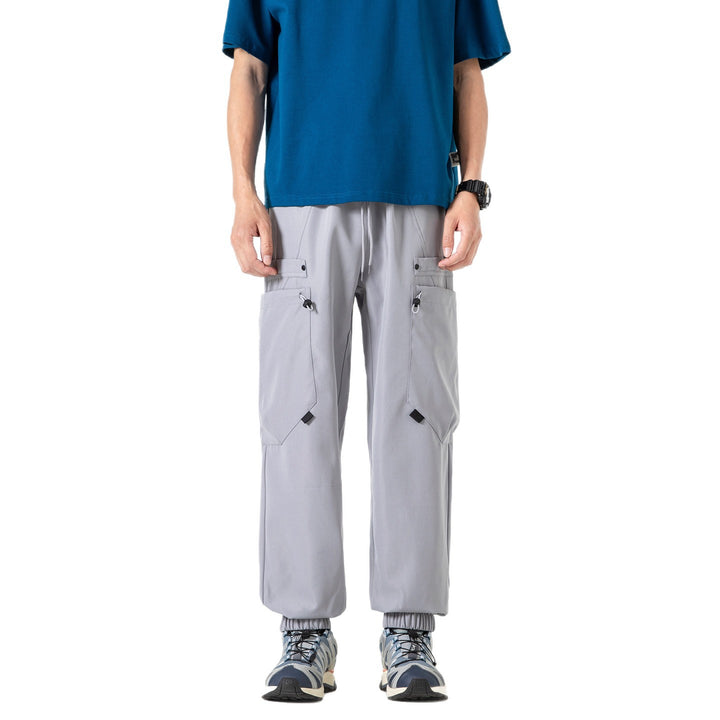 Herren Technische Cargo-Jogginghose mit elastischem Tunnelzugbund und multifunktionalen Klapptaschen Drune