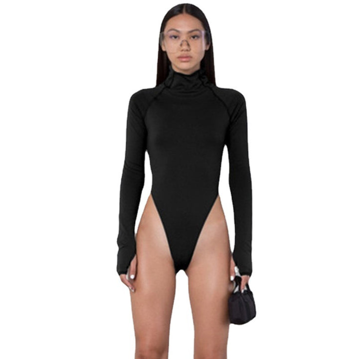 Damen Langarm-Bodysuit mit hohem Kragen und figurschmeichelndem Schnitt Drune