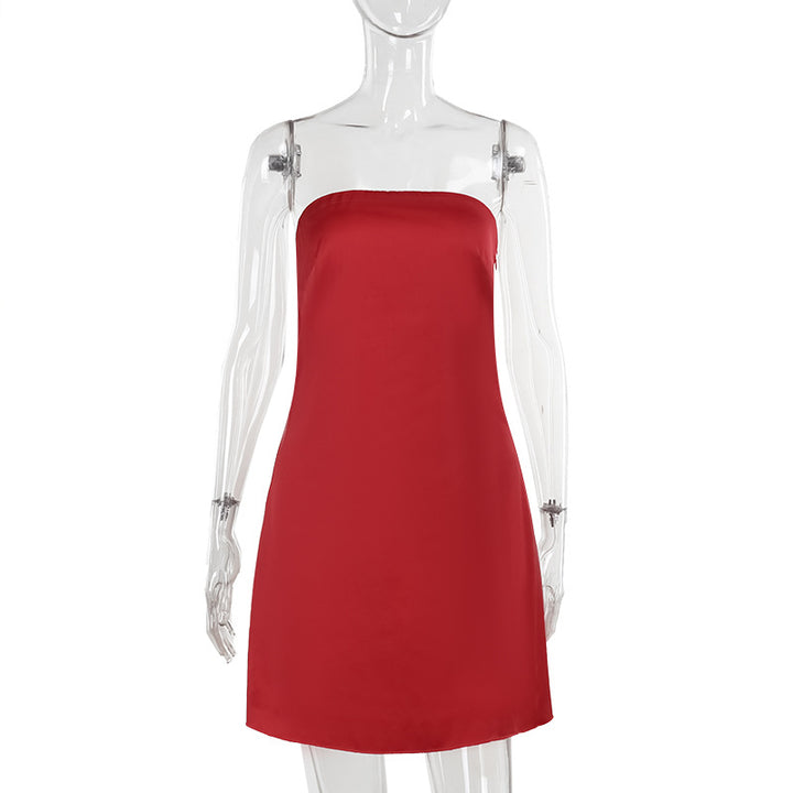Damen ärmelloses Minikleid im schlichten Design Drune