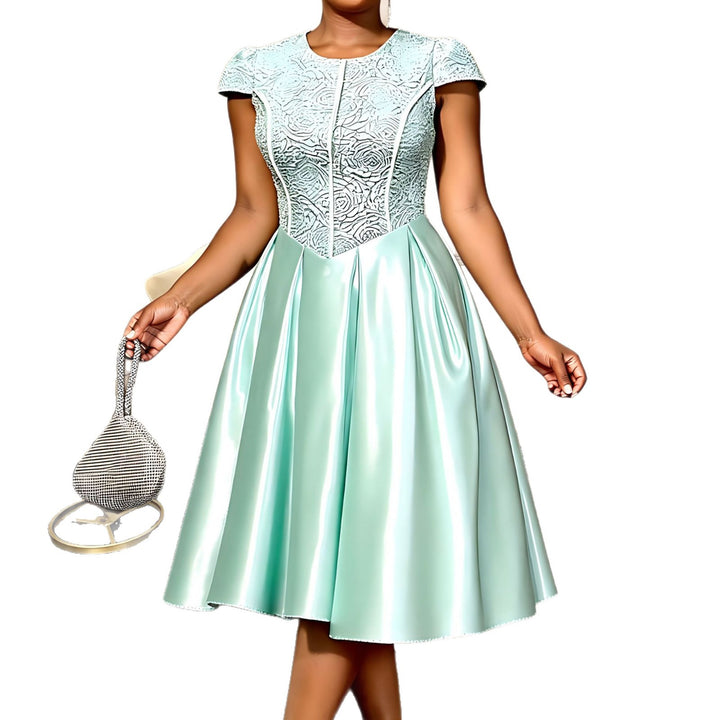 Damen Festliches Cocktailkleid mit floralem Spitzenoberteil und schwingendem Rock Drune
