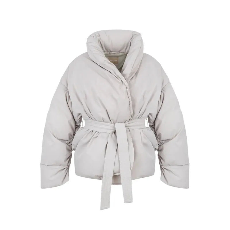 Damen Praktische und modische Daunenjacke mit Gürtel Drune