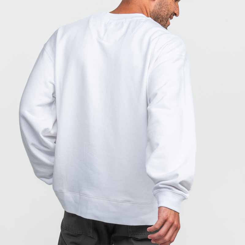 Herren Sweatshirt mit Vintage-Waschung, überschnittener Schulter und V‑Stitch Drune