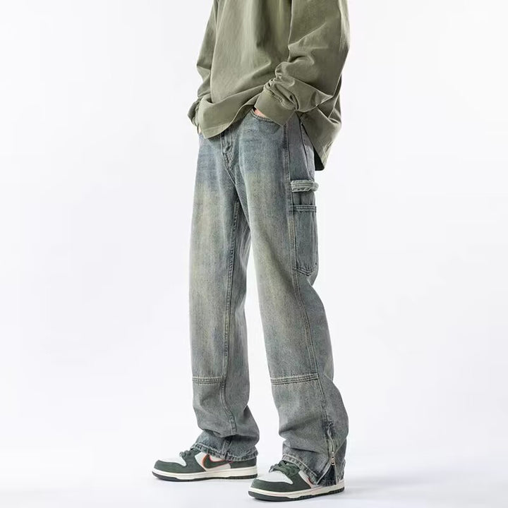 Herren Lässige Cargo-Jeans mit praktischen Seitentaschen Drune