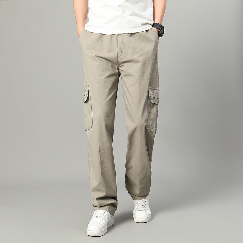 Men's  relaxed cargo pants with multi-pocket utility design and elastic waist Drune