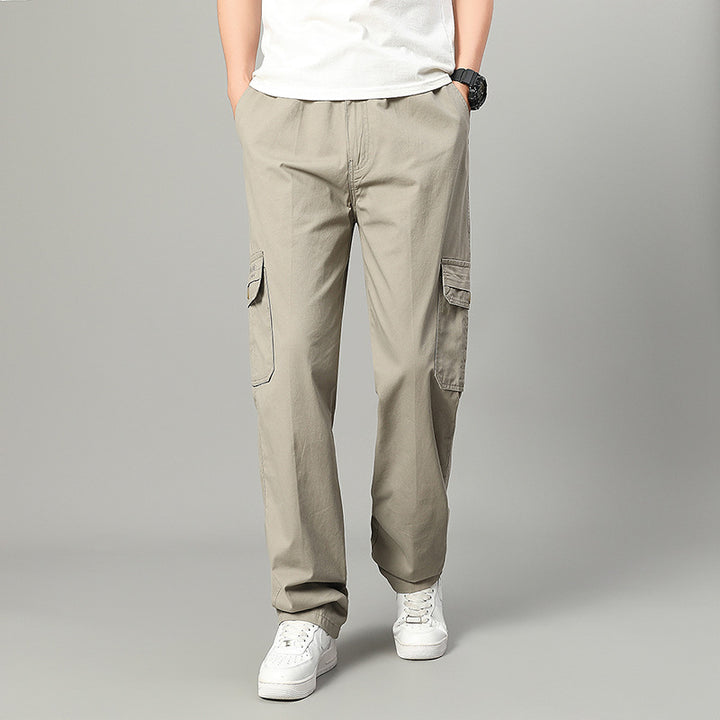 Men's  relaxed cargo pants with multi-pocket utility design and elastic waist Drune