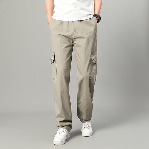 Men's  relaxed cargo pants with multi-pocket utility design and elastic waist Drune
