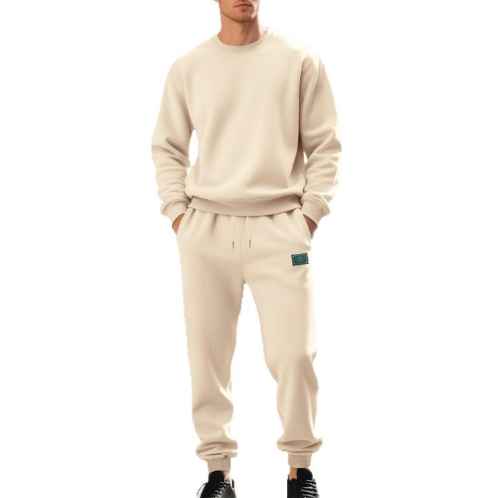 Herren lässiger Sweat-Anzug mit elastischem Bund und Kängurutaschen Drune