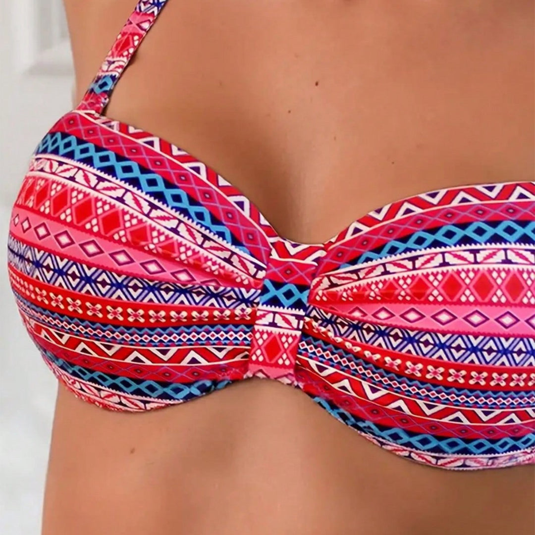 Damen Bikini-Set mit gepolstertem Oberteil und verstellbaren Seitenbändern Drune