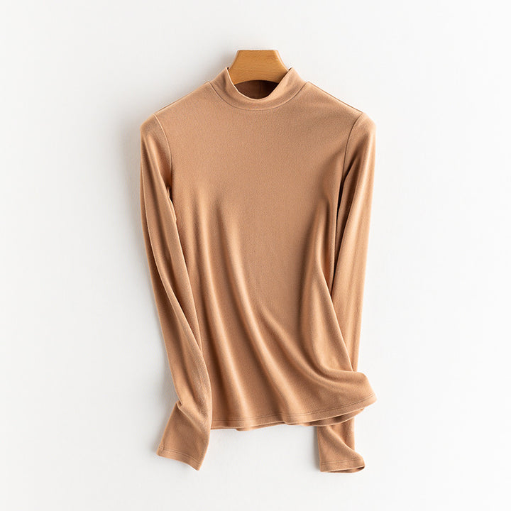 Damen Feines Langarmshirt mit Stehkragen aus Stretch‑Jersey, figurnahe Silhouette Drune