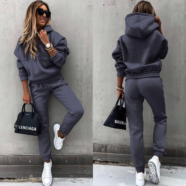 Damen Lässiges Sweatpants-Set mit Oversized-Pullover Drune