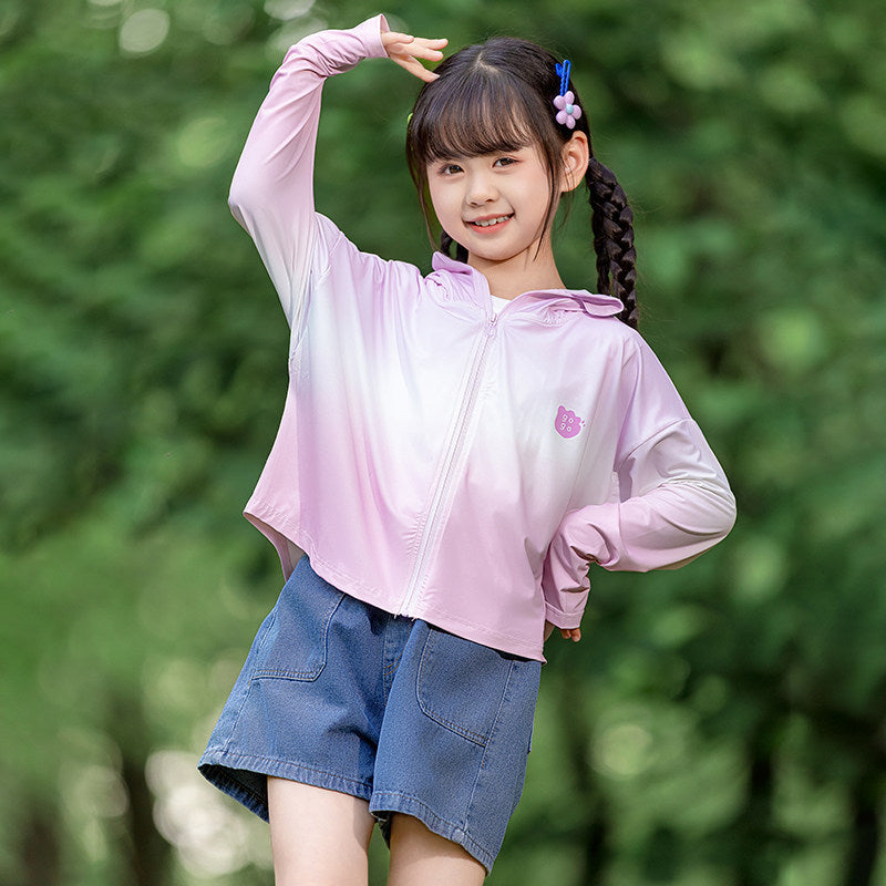 Damen nan leichte Kinder-Sonnenschutzjacke mit Kapuze Drune