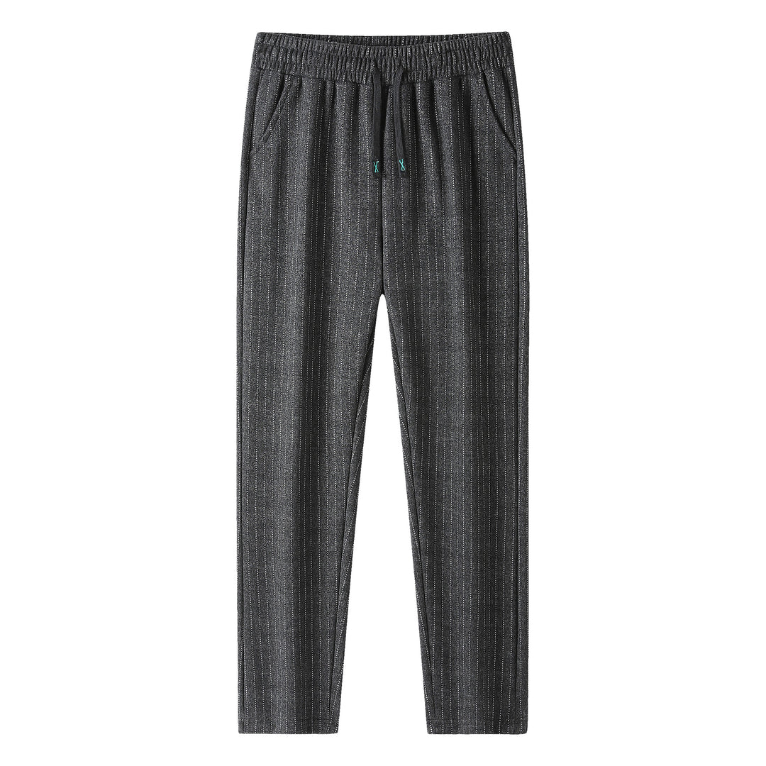Damen Strick-Jogger mit Tunnelzug und feinem Nadelstreifen Drune