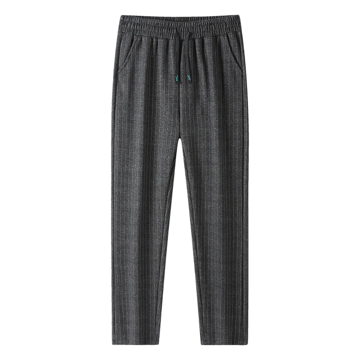 Damen Strick-Jogger mit Tunnelzug und feinem Nadelstreifen Drune