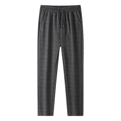 Damen Strick-Jogger mit Tunnelzug und feinem Nadelstreifen Drune