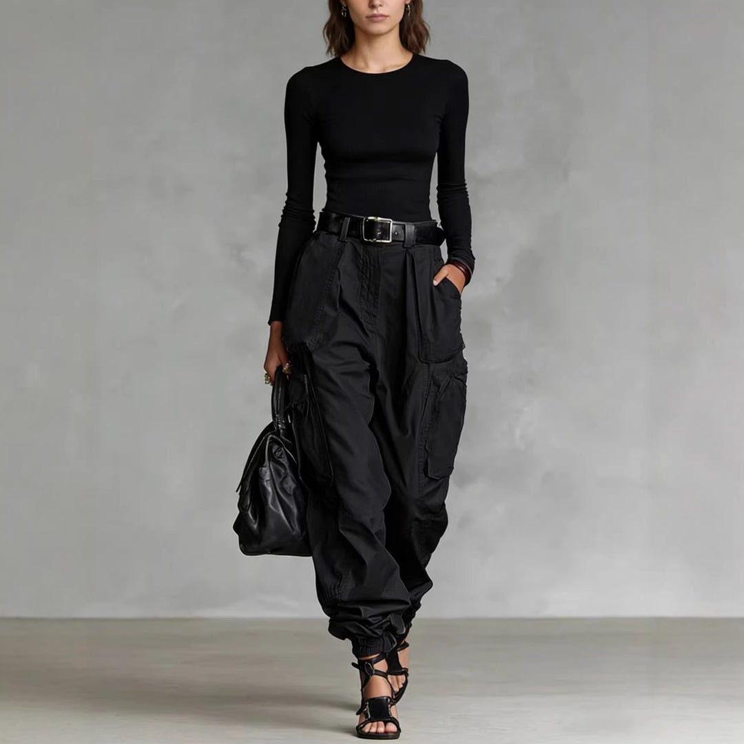Damen Cargo-Hose mit elastischem Bund und praktischen Taschen Drune