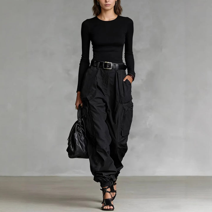 Damen Cargo-Hose mit elastischem Bund und praktischen Taschen Drune