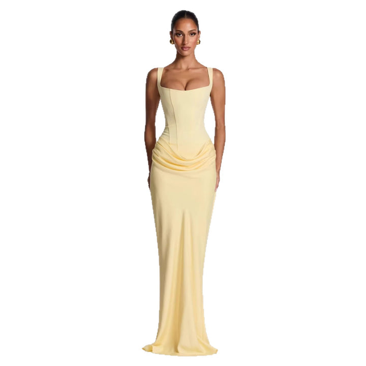 Damen Fließendes Maxi-Kleid mit asymmetrischem Schnitt und raffiniertem Drapé Drune