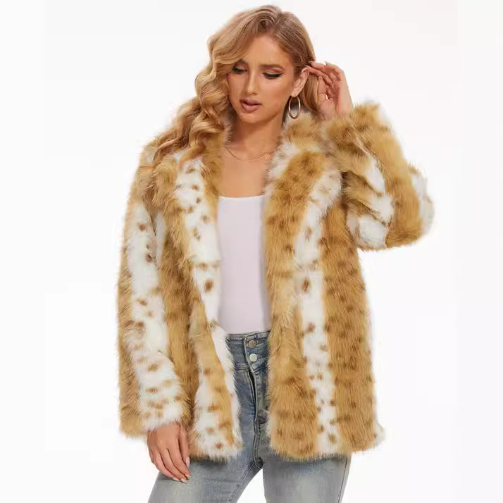 Damen Fuzzy Oversized Jacke Drune