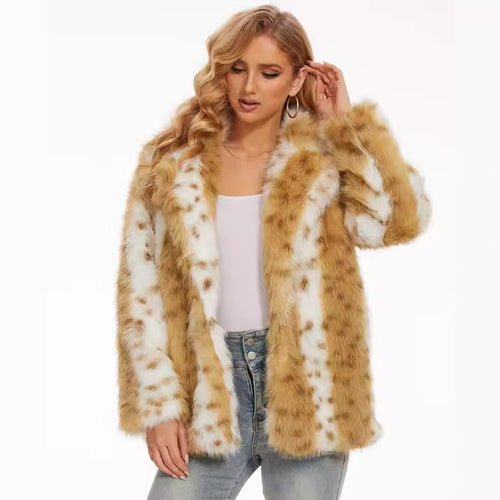 Damen Fuzzy Oversized Jacke Drune