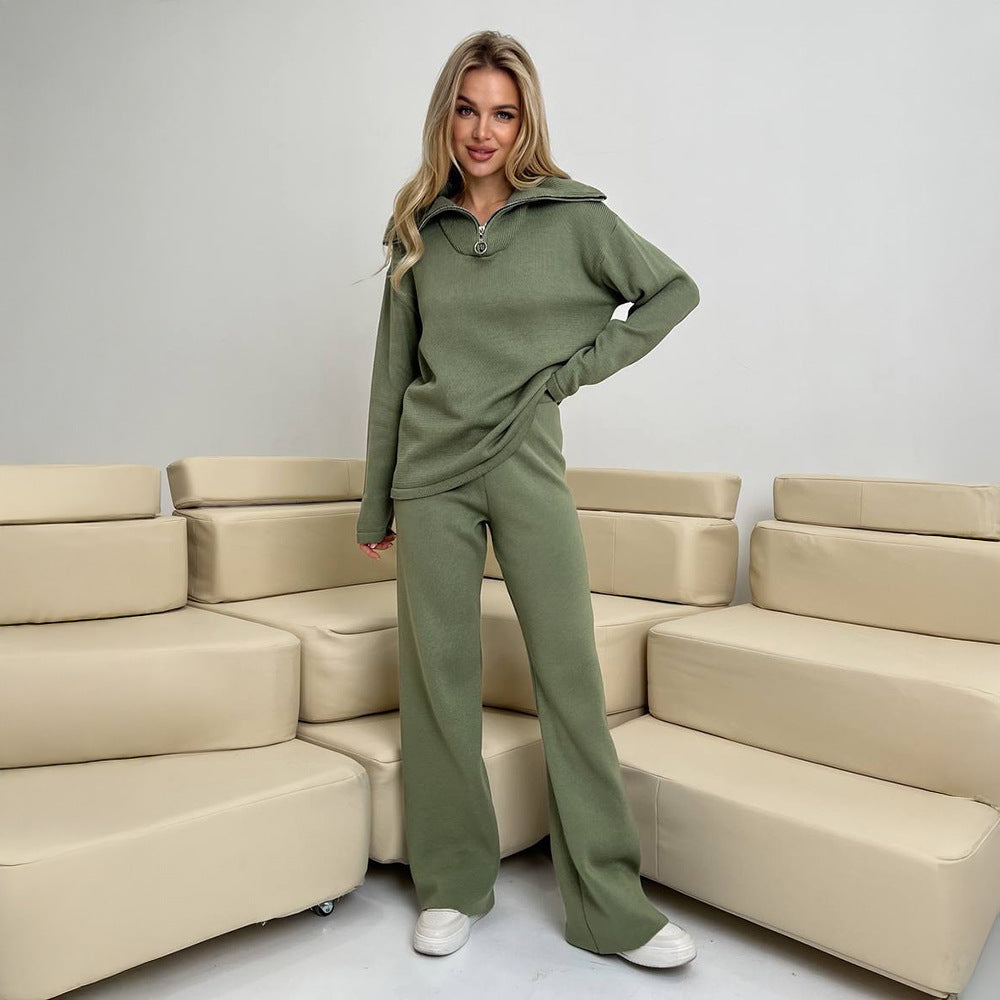 Damen Komfortables Sweat-Set mit hohem Kragen Drune