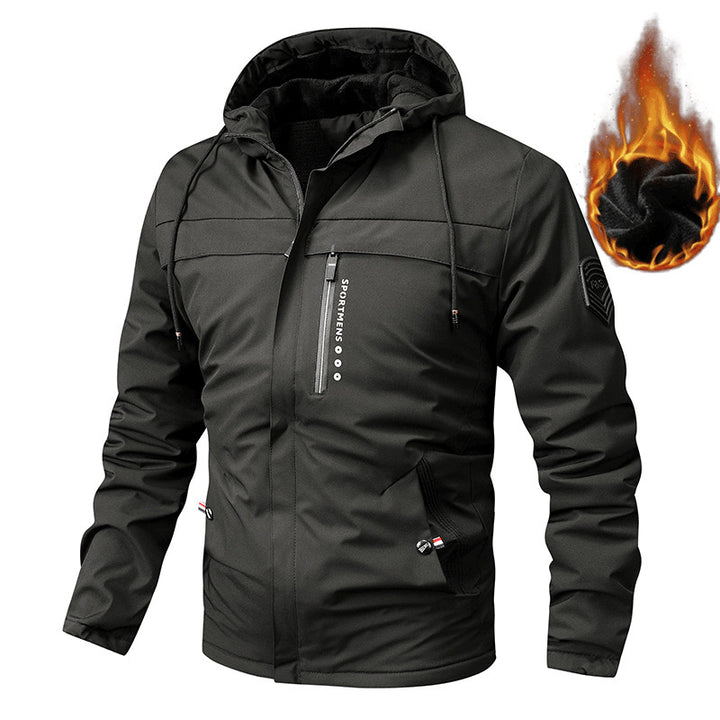 Herren nan gepolsterte Softshell-Thermojacke mit Kapuze und kuscheligem Fleecefutter Drune