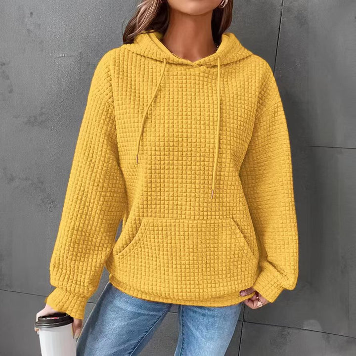 Damen luftiger Hoodie mit strukturiertem Gewebe und Kapuze Drune