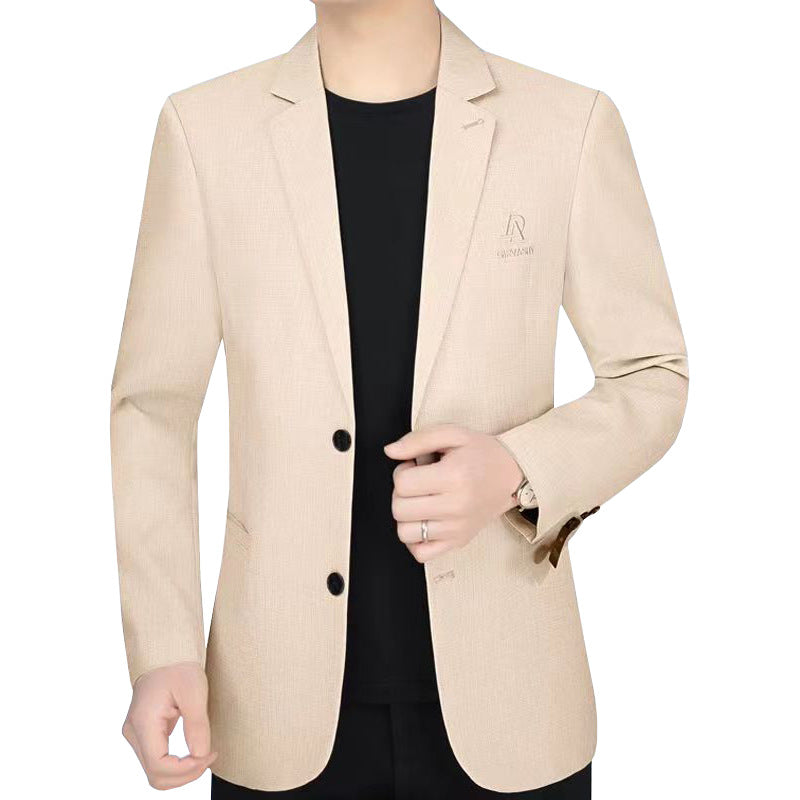 Herren Schmal geschnittenes Einreihiges City-Blazer mit strukturierter Wollmischung Drune