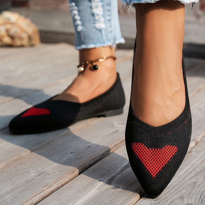 Damen Ballerinas mit kreativem Hahnentrittmuster und flexiblem Fußbett Drune