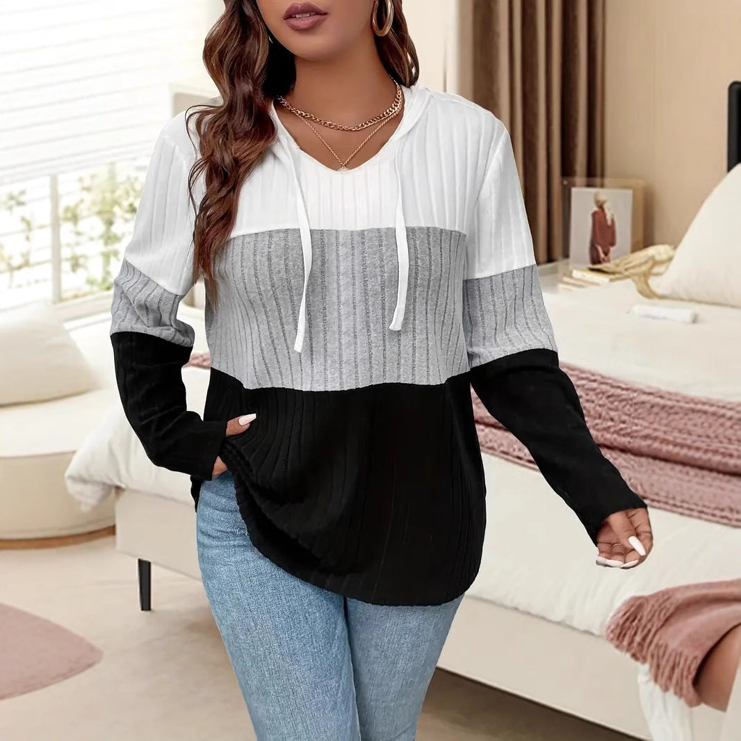Damen Kapuzenpullover mit strukturiertem Farbschema und lässiger Passform Drune