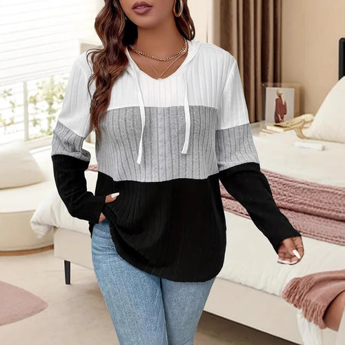Damen Kapuzenpullover mit strukturiertem Farbschema und lässiger Passform Drune