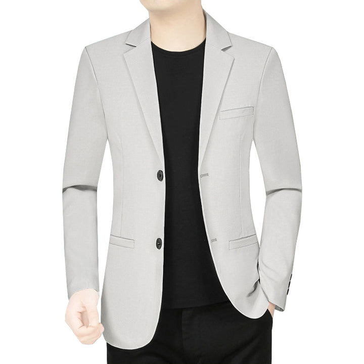 Herren Leichter Leinenblazer Slim-Fit Zweiknopf-Sakko atmungsaktiv Drune