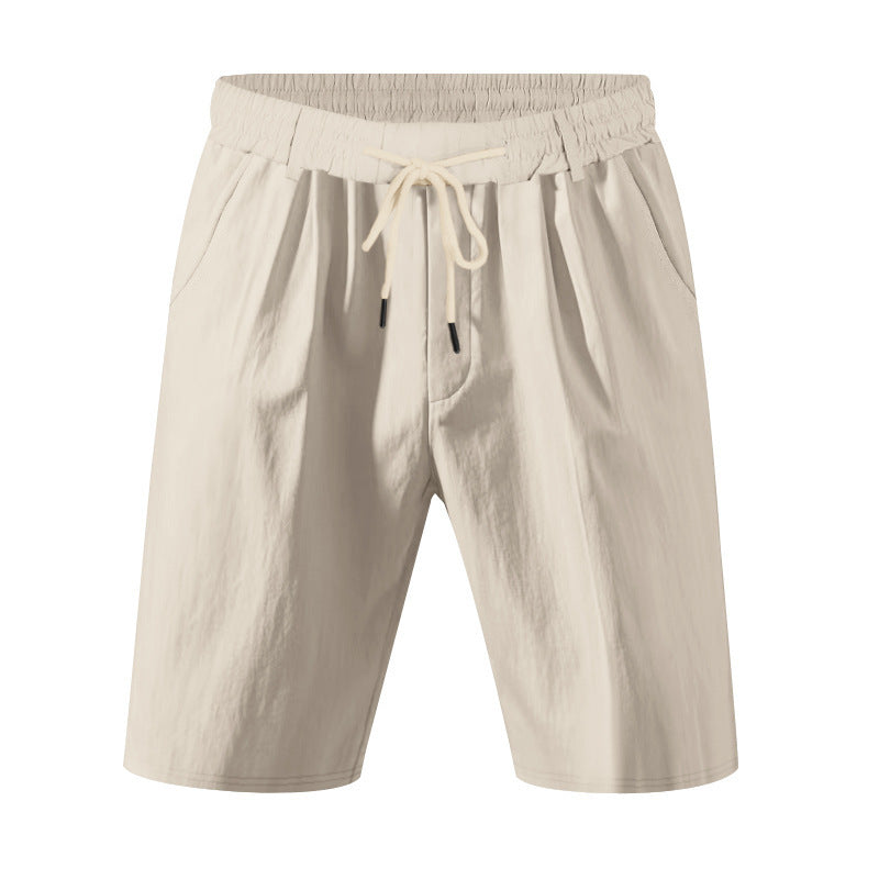 Herren nan knielange leichte Funktionsshorts mit Elastikbund, Kordelzug und tiefen Eingrifftaschen Drune