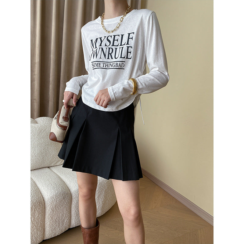 Damen Lässiges Langarmshirt mit auffälligem Grafikdruck Drune