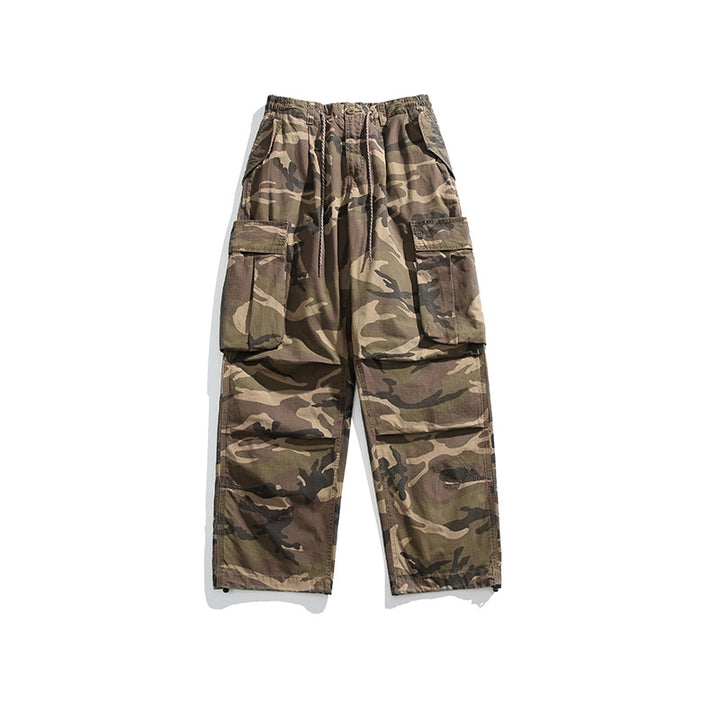 Herren Cargo-Overshirt im Utility-Stil mit Camouflage-Print und Mehrfachtaschen Drune