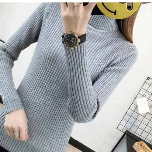 Damen Hochwertiger Rollkragenpullover mit Rippstruktur Drune