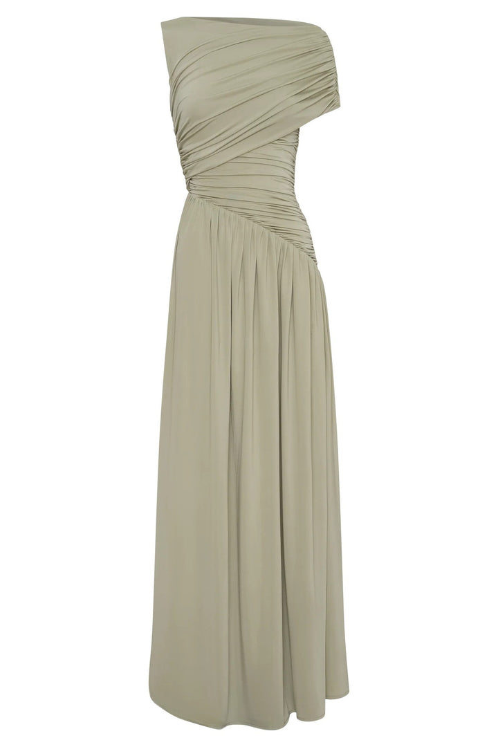 Damen Elegantes Abendkleid mit asymmetrischen Rüschendetails Drune