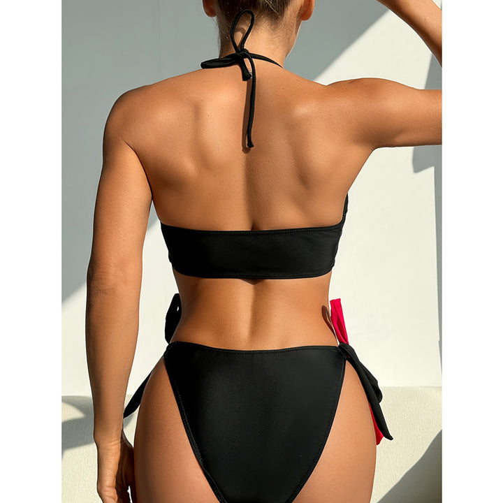 Damen Triangel-Bikini mit verstellbaren Trägern und sportlichem Rüschendesign Drune