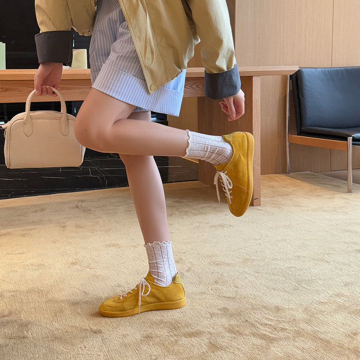 Damen Sportliche Wildleder-Sneaker mit atmungsaktiver Innenausstattung Drune