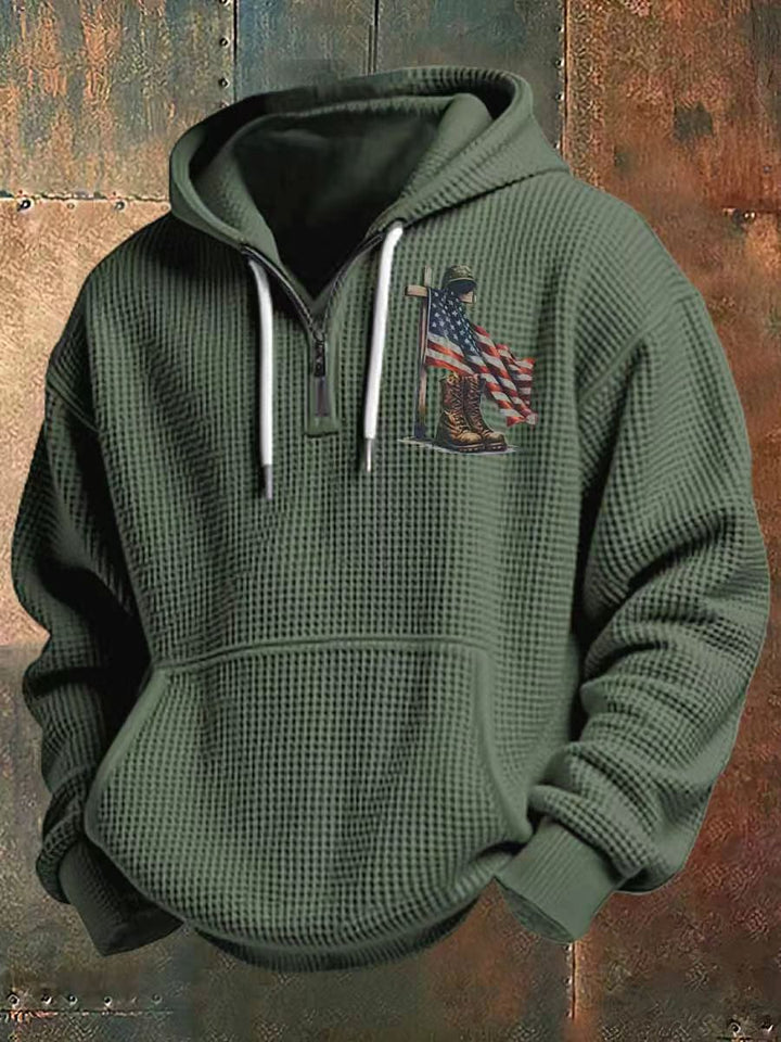 Herren Kapuzensweater mit amerikanischem Flaggenmotiv Drune