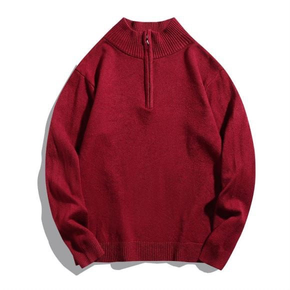 Herren komfortabler Pullover mit modernem Stehkragen und dezenter Reißverschlussöffnung Drune