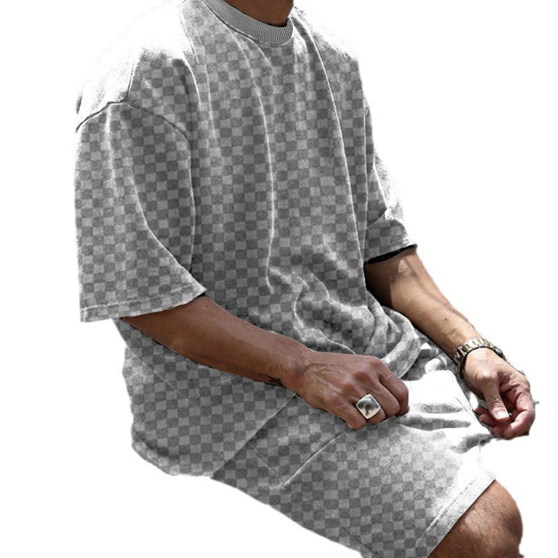 Herren komfortables Sommer-Set mit Übersize-T-Shirt und Shorts Drune