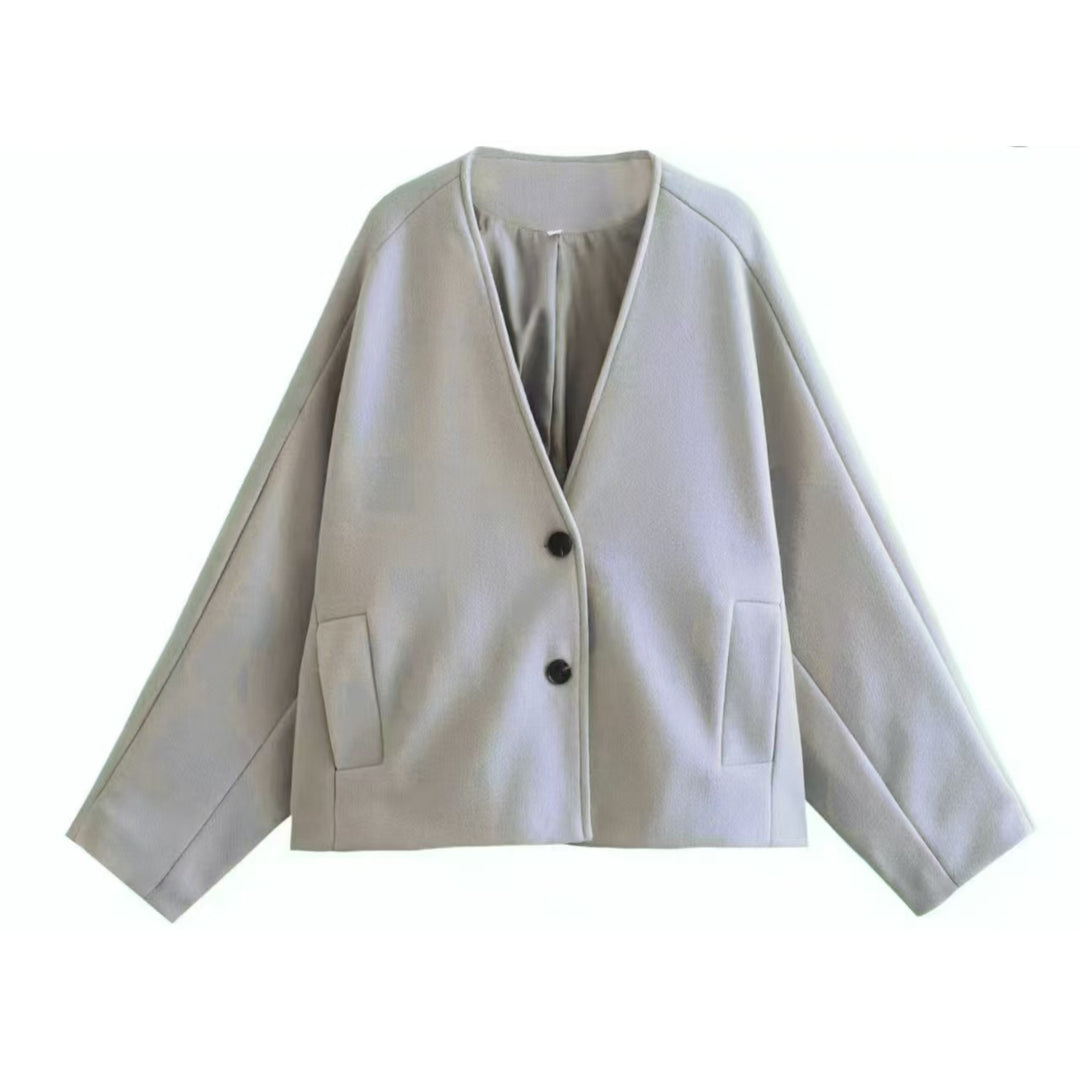 Damen Modische Jacke mit schickem Schnitt und praktischen Taschen Drune