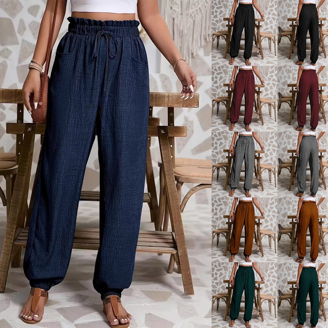 Damen weite Paperbag-Hose Drune