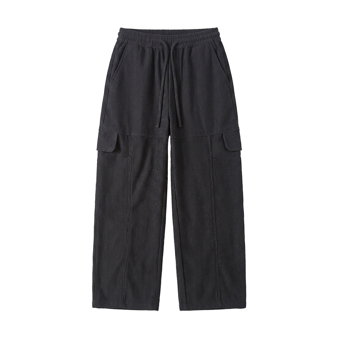 Damen Weite hochtaillierte Cargo‑Hose aus Feincord mit Tunnelzug Drune