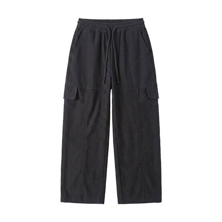 Damen Weite hochtaillierte Cargo‑Hose aus Feincord mit Tunnelzug Drune