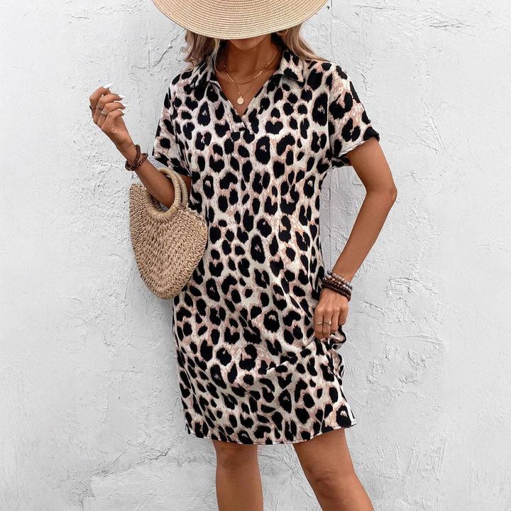 Damen Polo-Kleid im trendigen Leopardenmuster Drune